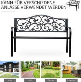 Outsunny ławka ogrodowa 3 osobowa 127 cm x 60 cm x 89 cm | Aosom.pl