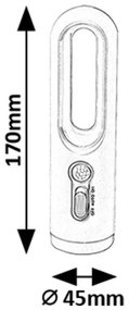 Rabalux 76108 przenośna lampa i latarka z czujnikiem ładowania Radko, 3 W, IP20