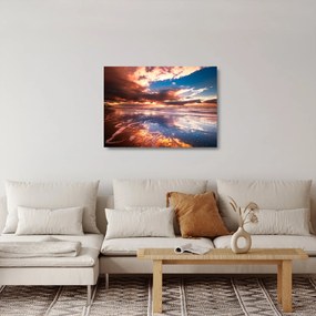Obraz na szkle - Wieczorna plaża (70x50 cm)