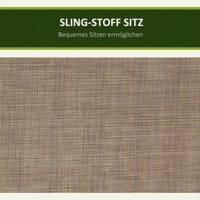 Outsunny 3-osobowa Huśtawka Ogrodowa z Daszkiem, Ławka Huśtawkowa z Półką, Aluminium, 196 x 128 x 172 cm, Brązowy