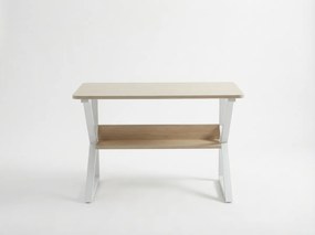 Biurko z półką SHAPE 80x40 cm, białe/dąb sonoma