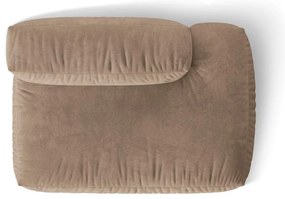 Jasnobrązowy aksamitny moduł sofy (prawostronny) Martina – Micadoni