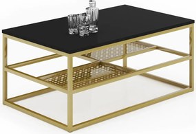 Prostokątna ława w stylu glamour czarny + złoty S6-E31