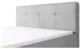 Jasnoszare tapicerowane łóżko dwuosobowe 180x200 cm Smart – Meise Möbel