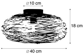 Designerska lampa sufitowa miedziana owalna - SarellaDesignerski Oswietlenie wewnetrzne