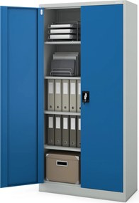 Szafa biurowa Jan dwudrzwiowa 90x40x185 cm szary/niebieski