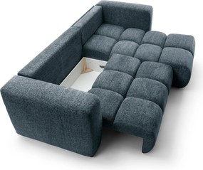 Masseno Narożnik ARTE z funkcją spania i pojemnikiem na pościel Narozniki L, Rozkładana sofa - Granatowy, BELLO 30