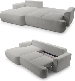 Narożnik VELO wolnostojący układ L strona Lewa z funkcją spania w tkaninie Coral 75