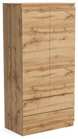 Szafa 90cm Garderoba z 2 szufladami i wieszakiem LUNA Dąb Wotan