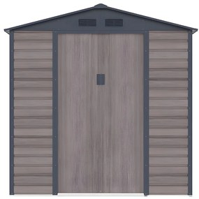 Wiata ogrodowa ADELMO ze stali galwanizowanej, drewnopodobnej – kolor szary – 4,15 m²