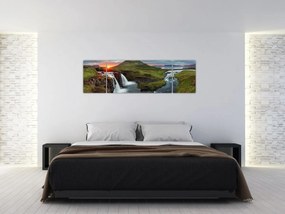 Obraz - Kirkjufell o zachodzie słońca (170x50 cm)