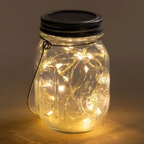 Szklany Słój Solarny Z Girlandą Zol Led Transparent - Sklum