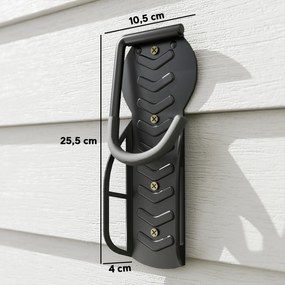 SPORTNOW Zestaw 4 Uchwytów Ściennych na Rower Vertikalny Składany z Nośnością 30 kg dla 4 Rowerów, Czarny