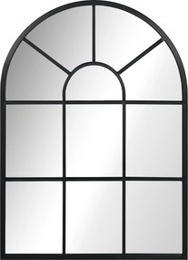 HOMCOM Lustro ścienne czarne do przedpokoju z metalową ramą 70x50 cm design okno | Aosom PL