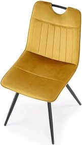 Krzesło tapicerowane K521 VELVET musztardowe
