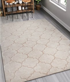 Dywan Knight 3D Błyszczący Marokański Design, Beżowy, 140 x 200 cm