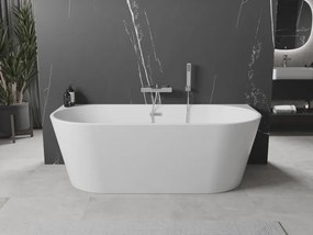 Mexen Oval wanna wolnostojąca przyścienna 180 x 80 cm, biała, przelew chrom - 52671808000-01