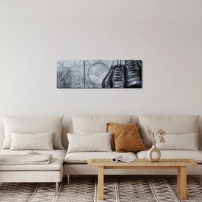 Obraz - Rękawice bokserskie (z zegarem) (90x30 cm)