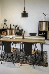 Loftowy stół jadalniany z drewnianym blatem Adesso D05-180
