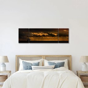 Obraz żaglówki o zachodzie słońca (170x50 cm)