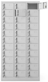 Skrytkowa szafa socjalna BHP depozytowa OLIVER, 900 x 1850 x 450 mm, szara
