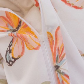 PrzytulneMieszkanie.pl PrzytulneMieszkanie.pl Pościel z mikrofibry ORANGE BUTTERFLY białe Rozmiar pościeli: 2 szt 70 x 80 cm | 160 x 200 cm