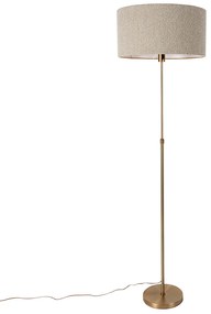 Lampa podłogowa regulowana brąz z abażurem boucle taupe 50 cm - ParteDesignerski Oswietlenie wewnetrzne