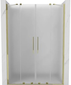 Mexen Velar Duo drzwi prysznicowe rozsuwane 150 cm, szron, złote - 871-150-000-32-50