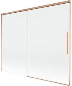 Mexen Rox parawan nawannowy 2-skrzydłowy rozsuwany 190 x 150 cm, transparent, miedź szczotkowana - 8C9-190-001-65-00