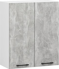 Dwudrzwiowa szafka kuchenna z półkami w kolorze betonu 80 cm A9-H03