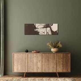 Obraz - Vintage zdjęcie kobiety (z zegarem) (90x30 cm)