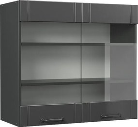 Szklana szafka kuchenna ciemnoszary 80x34.1x72 fame-line