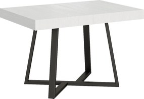 Stół rozkładany 120/204x80 cm Zeplir frassino biała nogi antracytowe