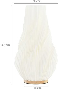 HOMCOM Inteligentna Lampa Stołowa Sterowana Aplikacją, Kompatybilna z Alexą, Plastik, Drewno, Biała