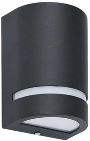 Komplet 2 czarnych półokrągłych kinkietów zewnętrznych - O-002 C0-S02