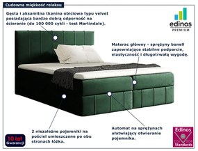 Zielone łóżko kontynentalne z pojemnikiem 5 rozmiarów N9-B41