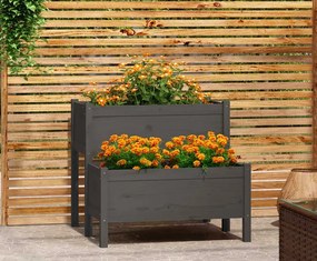 Szara podwójna donica ogrodowa - Finir