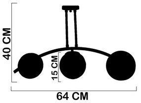 Lampa sufitowa w biało-złotym kolorze ze szklanym kloszem ø 15 cm Yay – Squid Lighting