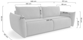 Kanapa Calma rozkładana - beżowa dzianina hydrofobowa Curio 09