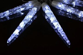 Świąteczne lampki - sople, zimna biel, 8 funkcji