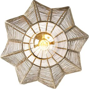 Industrialna lampa sufitowa brązowa z czarnym - Dong