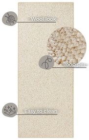 Kremowy chodnik 80x300 cm Wolly – BT Carpet