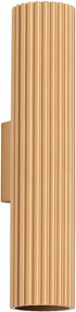 Lampa Ścienna Minimalistyczny Karbon, Aluminium - 2 Źródło - L.6.5 X H.30 Cm - Złoty
