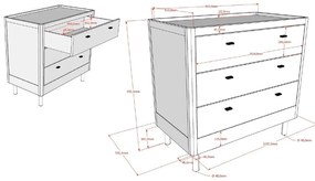 Biała komoda dziecięca z litego drewna bukowego 100x95x55 cm Forrest – Vipack