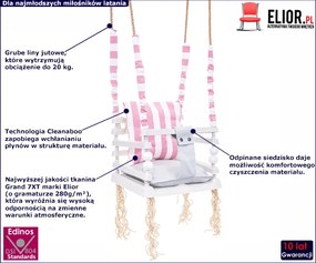 Różowa huśtawka dla dziewczynki 3w1 M8-T46