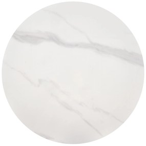 Ława okrągła spiek biały marmur/biały/złoty 50/52 cm TALBI