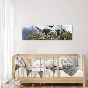 Obraz - Zwierzątka na wyspie (170x50 cm)