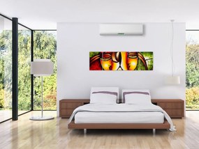 Obraz - Obraz olejny, abstrakcyjne twarze (170x50 cm)