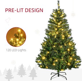 Choinka HOMCOM z Oświetleniem LED 120 diod, 511 Gałązek, Ø95 x 150H cm | Aosom PL