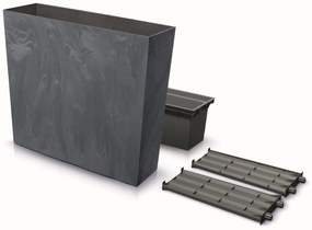 Donica ogrodowa z wkładem Urbi Beton Effect 77 x 23,5 x 68,5 cm antracytowy PROSPERPLAST